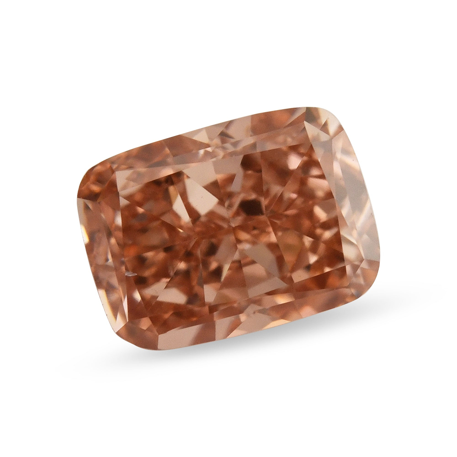 0.48 Carat Fancy Intense Orangy Pink Cushion Diamond SI1 GIA