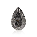 0.50 Carat Fancy Dark Gray Pear Diamond VS2 GIA