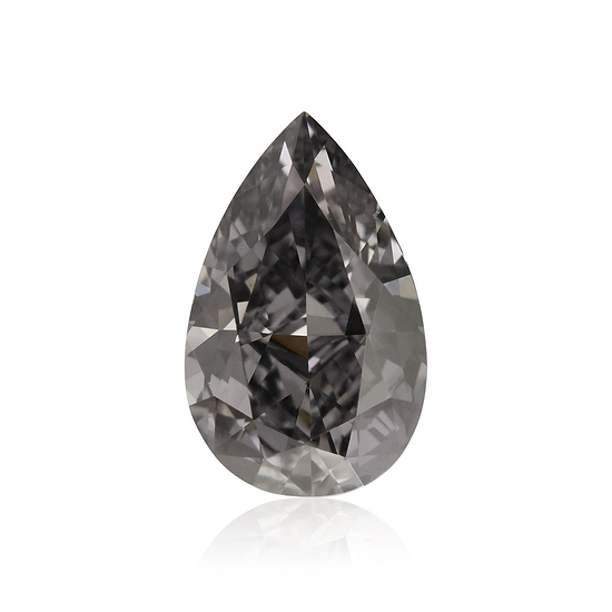 0.50 Carat Fancy Dark Gray Pear Diamond VS2 GIA