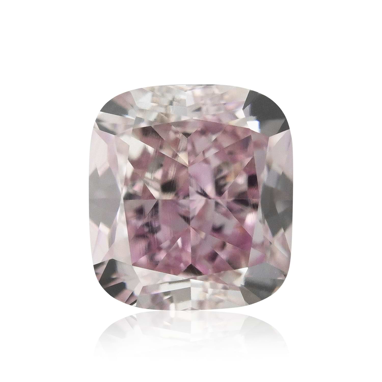0.50 Carat Fancy Intense Purplish Pink Cushion Diamond VVS2 GIA