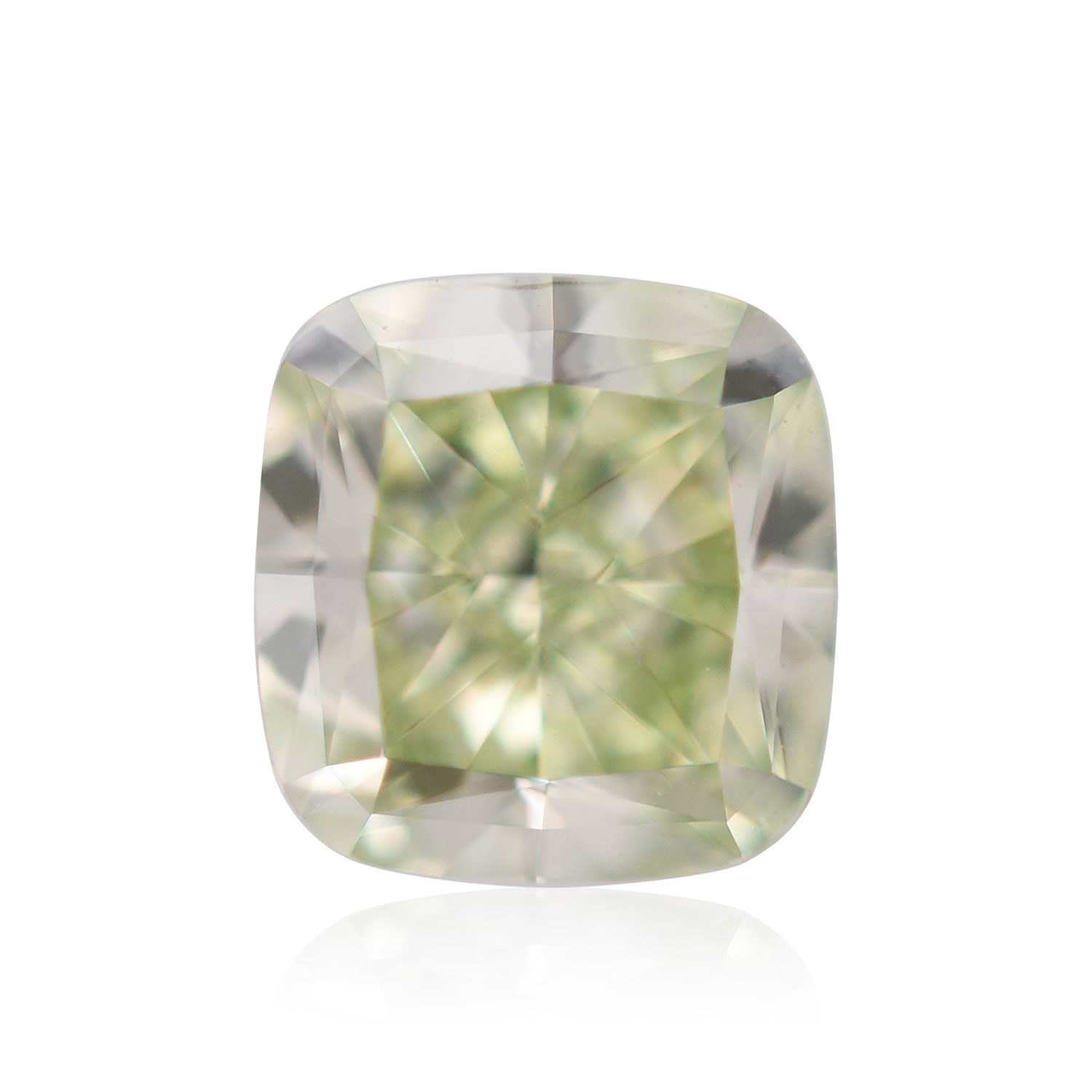 0.51 Carat Fancy Yellowish Green Cushion Diamond VVS1 GIA