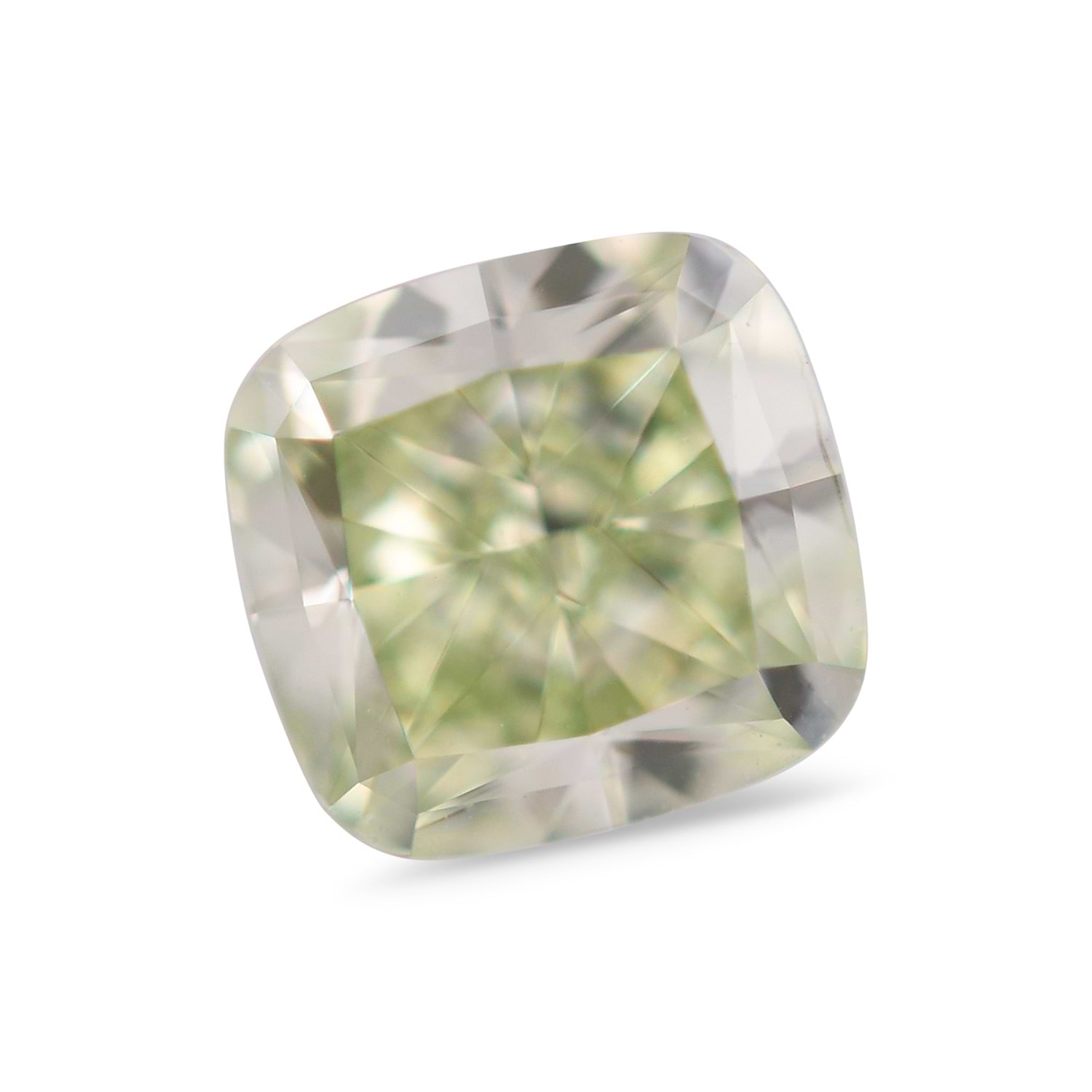 0.51 Carat Fancy Yellowish Green Cushion Diamond VVS1 GIA
