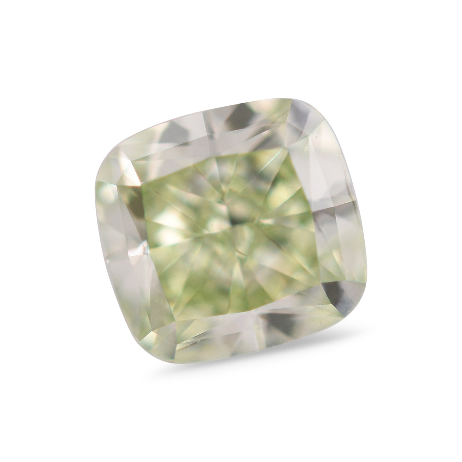 0.51 Carat Fancy Yellowish Green Cushion Diamond VVS1 GIA