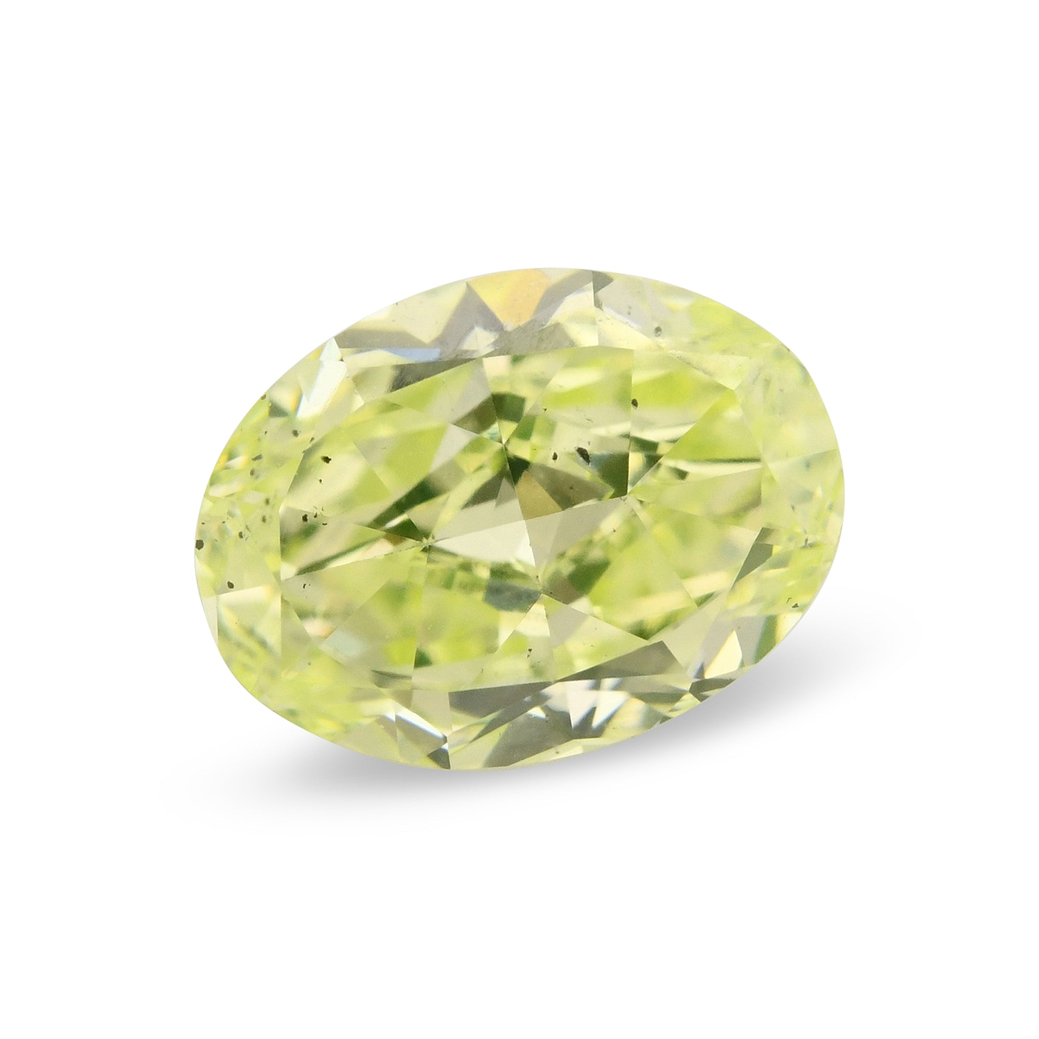 0.52 Carat Fancy Yellow Green Oval Diamond SI1 GIA