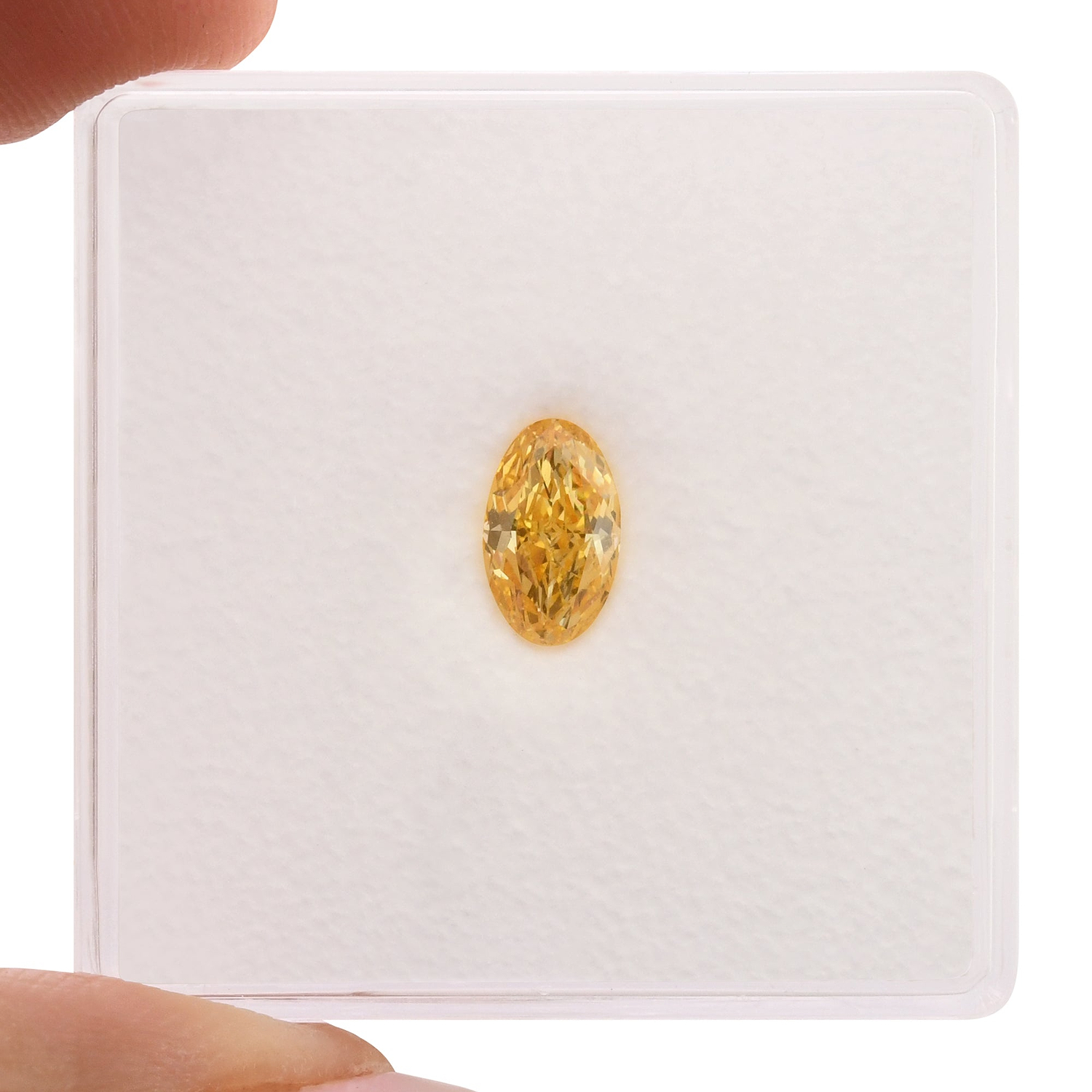 0.53 Carat Fancy Intense Yellow Orange Oval Diamond SI1 GIA