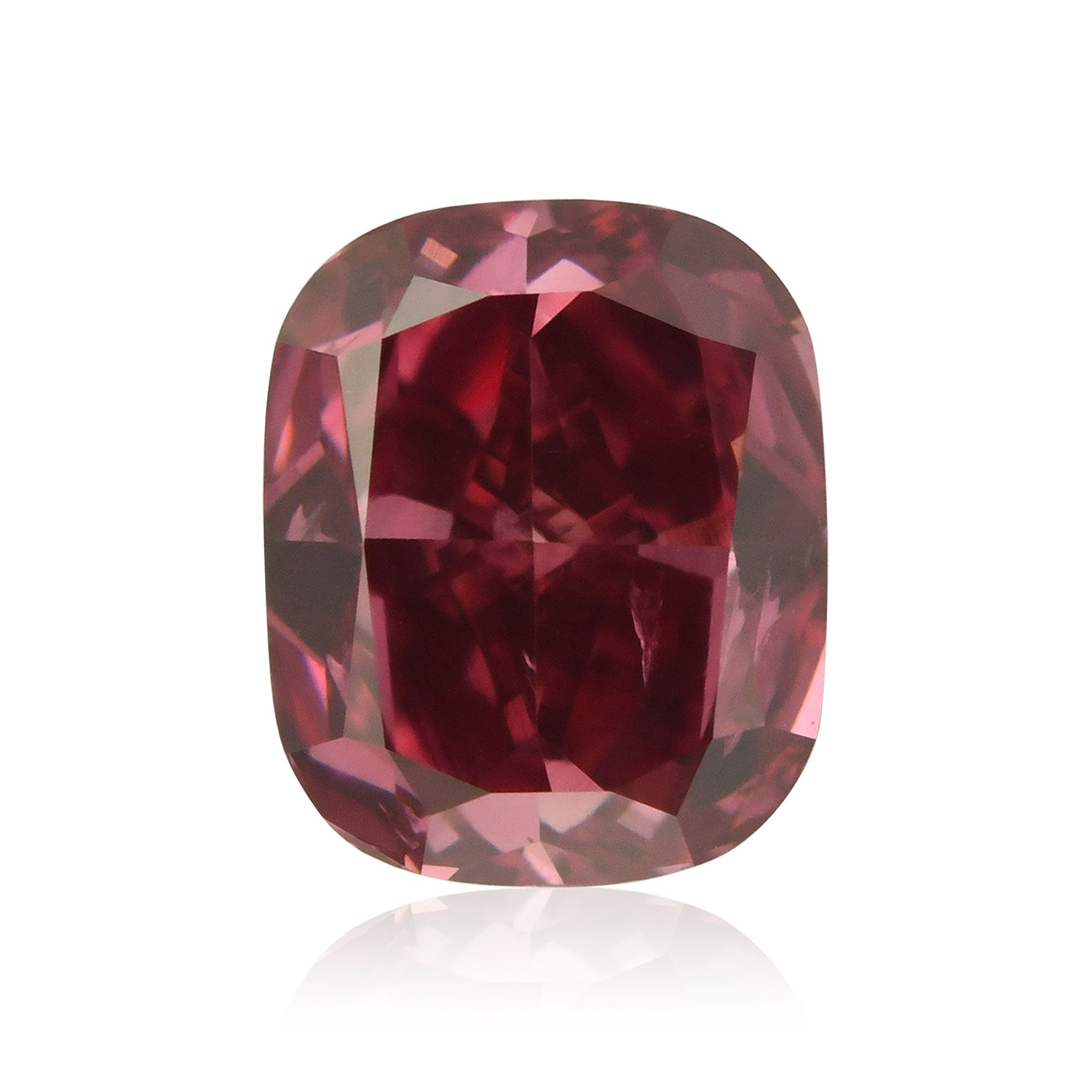 0.57 Carat Fancy Red Cushion Diamond SI2 GIA