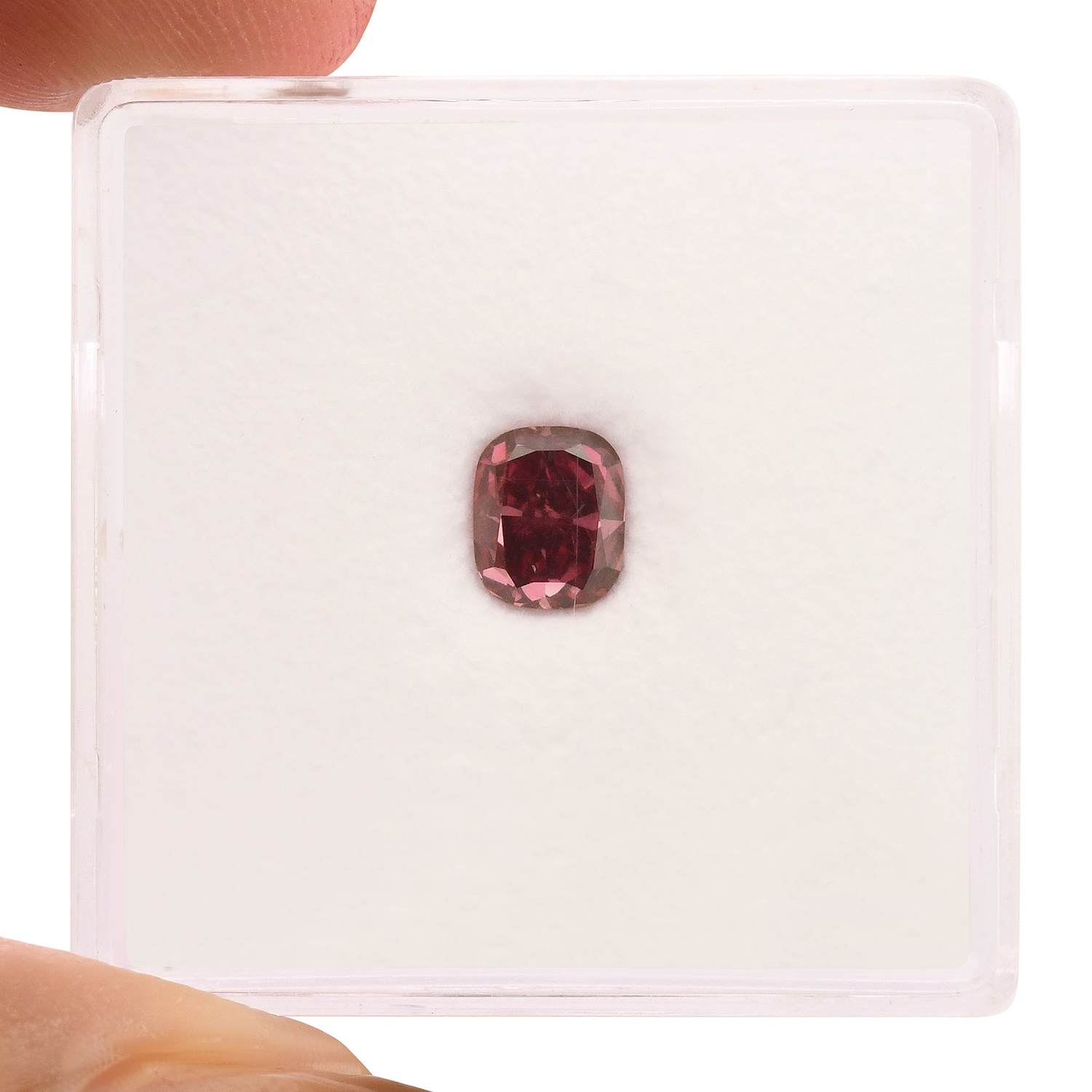 0.57 Carat Fancy Red Cushion Diamond SI2 GIA