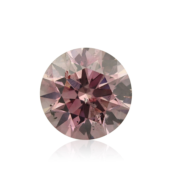 0.63 Carat Fancy Intense Purplish Pink Round Diamond I1 GIA