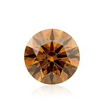 0.65 Carat Fancy Deep Yellow Brown Round Diamond VS1 GIA
