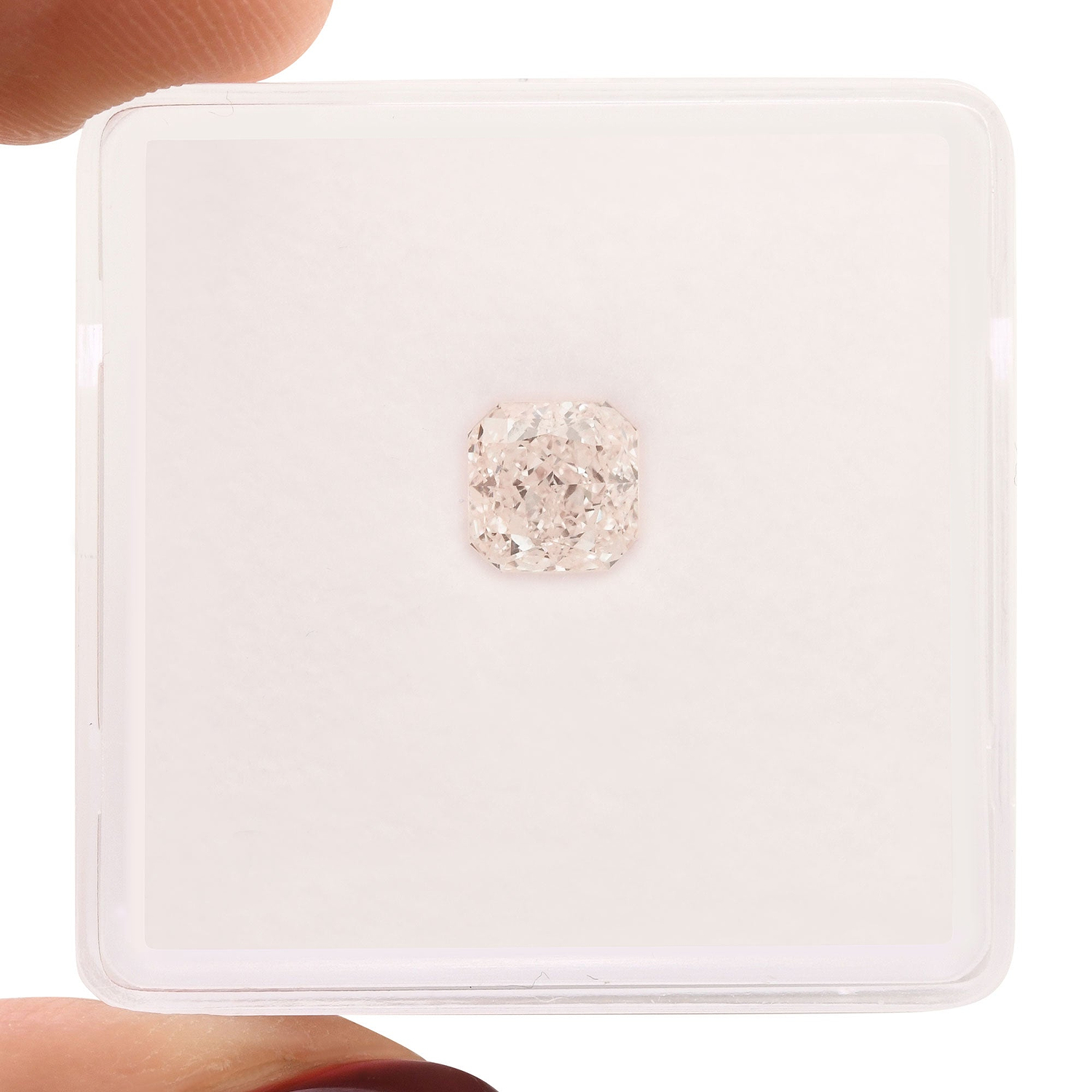 0.76 Carat Very Light Pink Radiant Diamond VS2 GIA