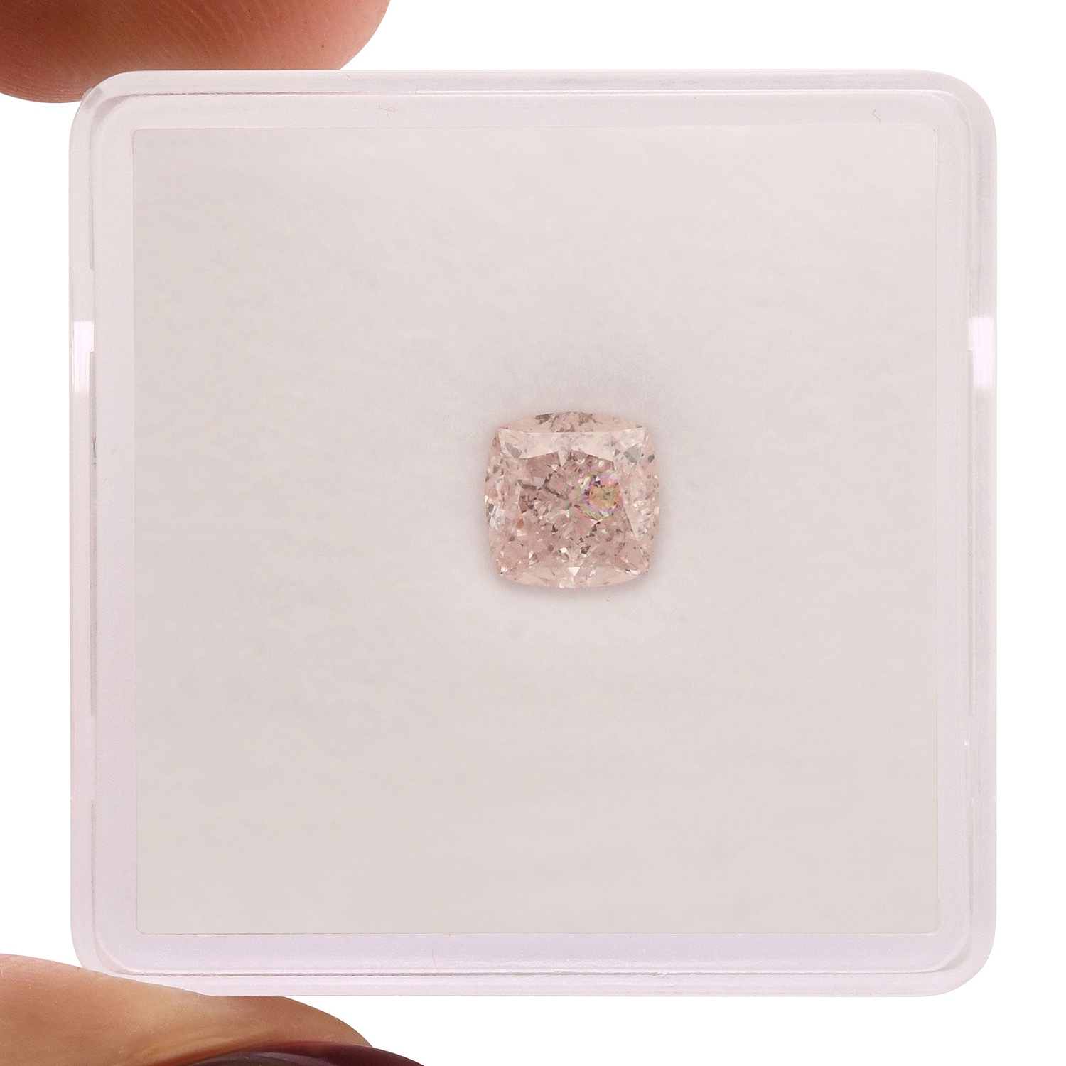 1.00 Carat Light Pink Cushion Diamond VS2 GIA