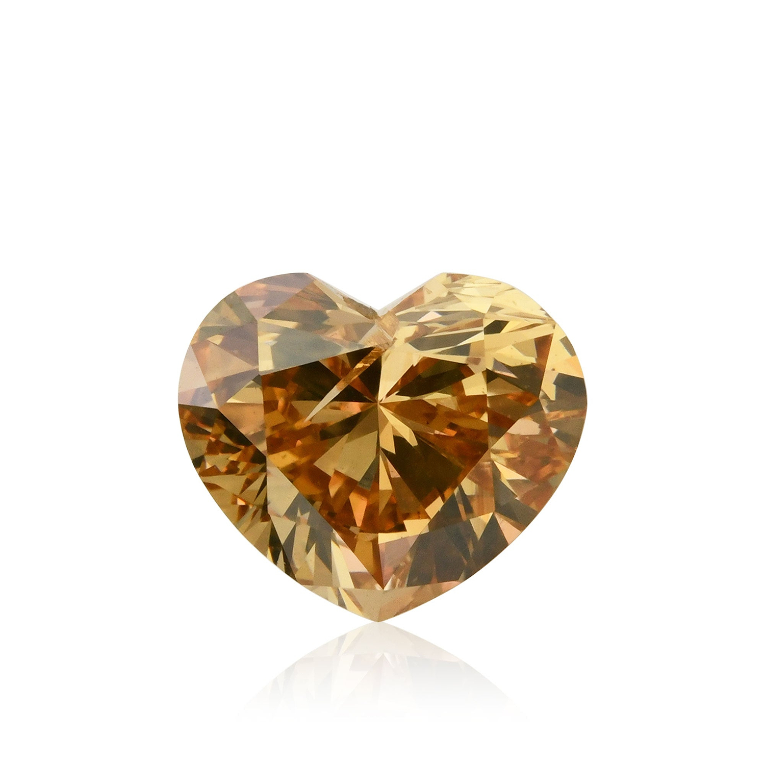 1.02 Carat Fancy Deep Brownish Yellowish Orange Heart Diamond (I1) GIA