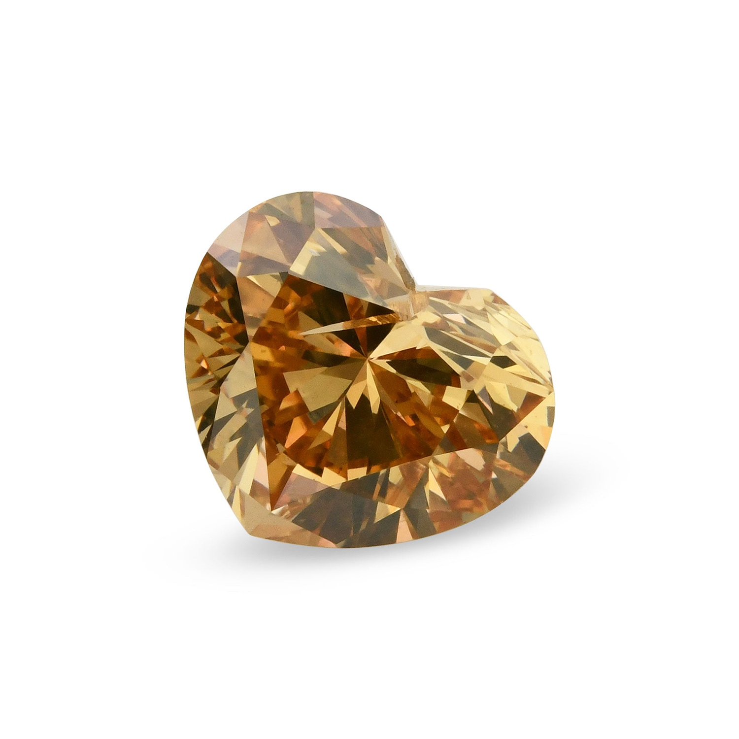 1.02 Carat Fancy Deep Brownish Yellowish Orange Heart Diamond (I1) GIA