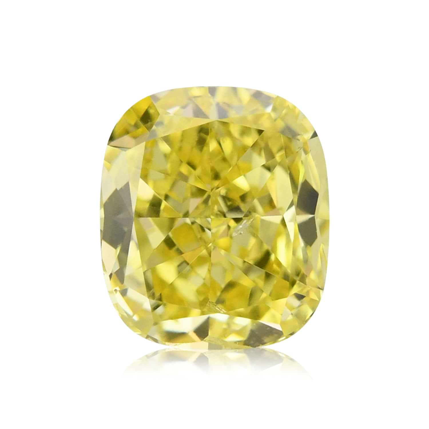 1.02 Carat Fancy Vivid Yellow Cushion Diamond SI2 GIA
