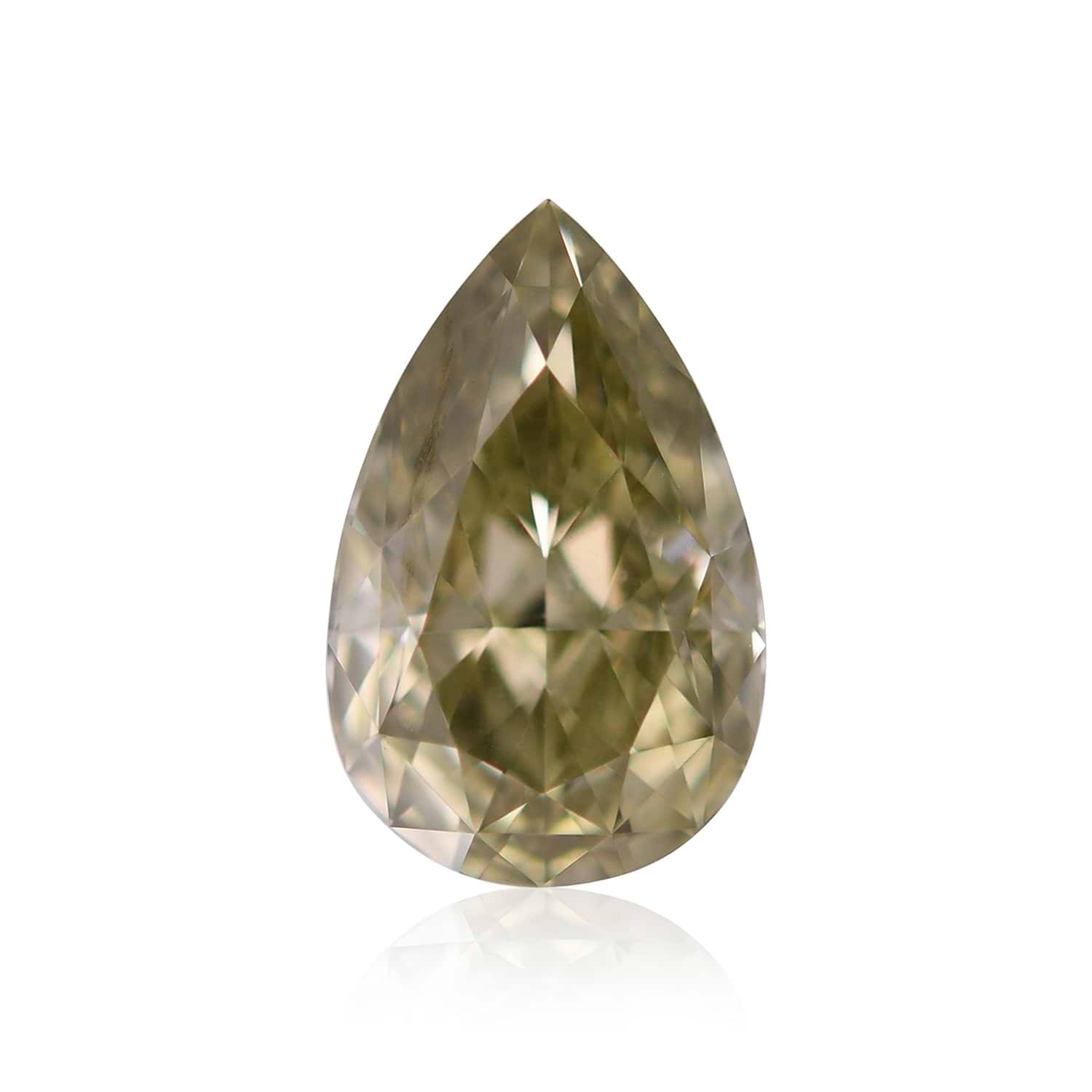1.02 Carat Fancy Brownish Greenish Yellow Pear Chameleon Diamond VS2 GIA