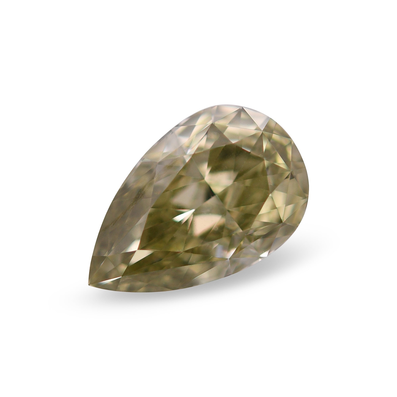 1.02 Carat Fancy Brownish Greenish Yellow Pear Chameleon Diamond VS2 GIA