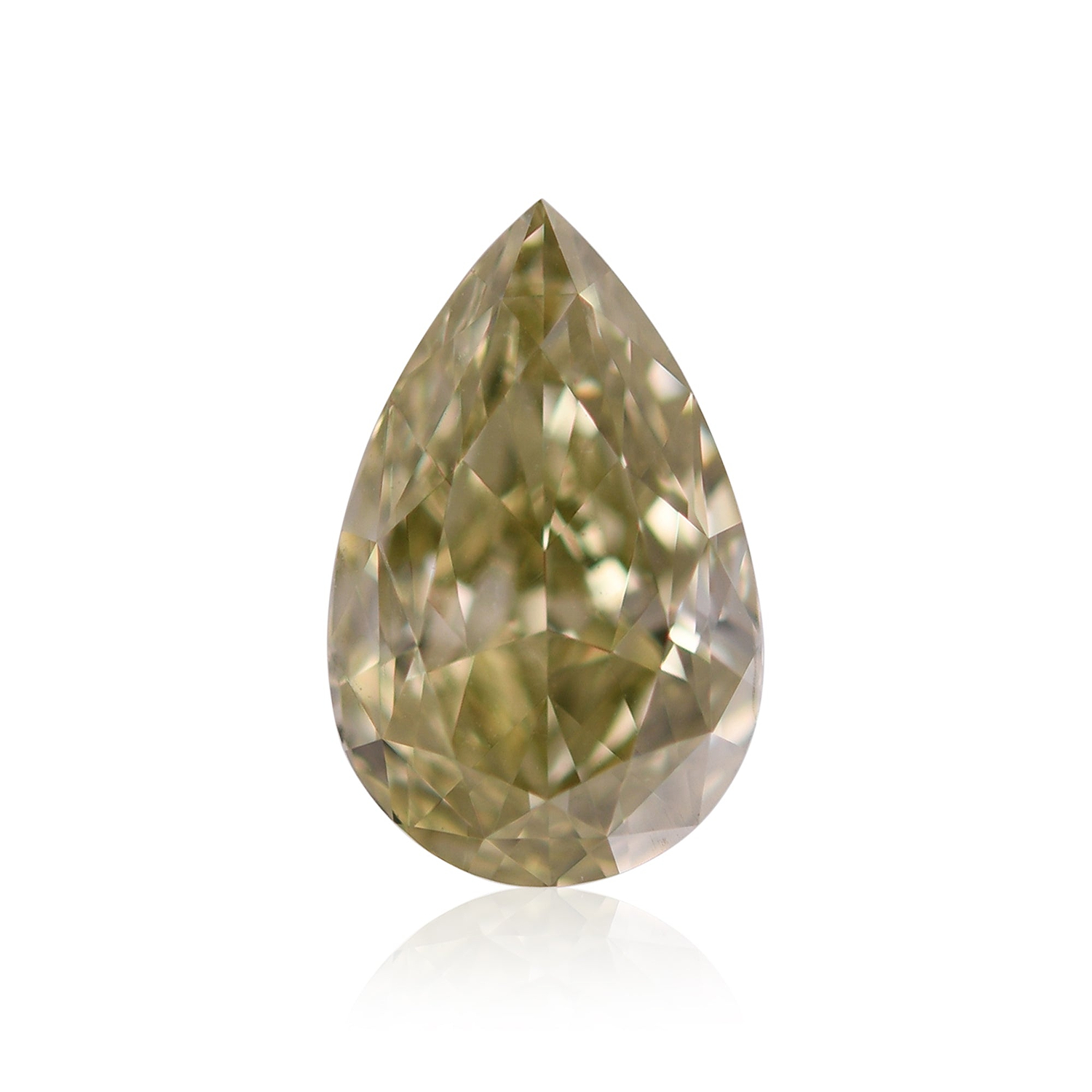 1.03 Carat Fancy Brownish Greenish Yellow Pear Chameleon Diamond VS1 GIA