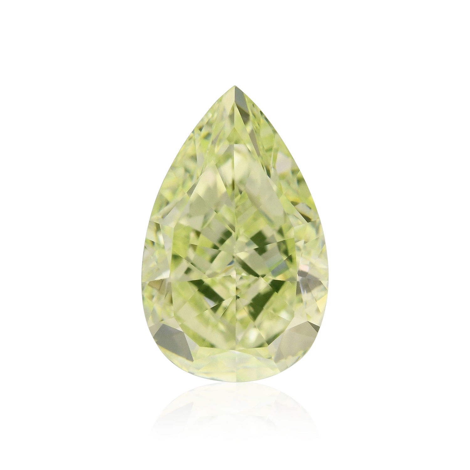 1.03 Carat Fancy Yellow Green Pear Diamond VS1 GIA