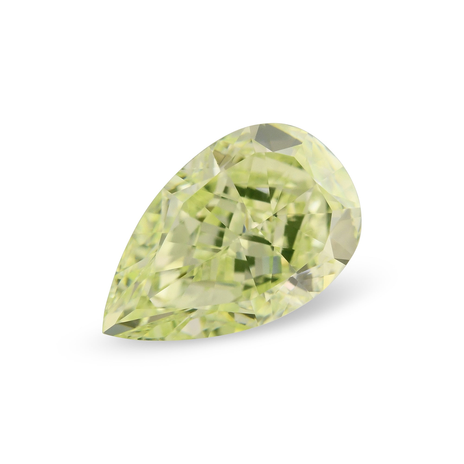 1.03 Carat Fancy Yellow Green Pear Diamond VS1 GIA