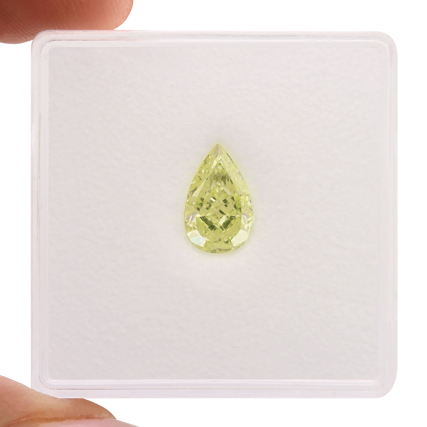 1.03 Carat Fancy Yellow Green Pear Diamond VS1 GIA