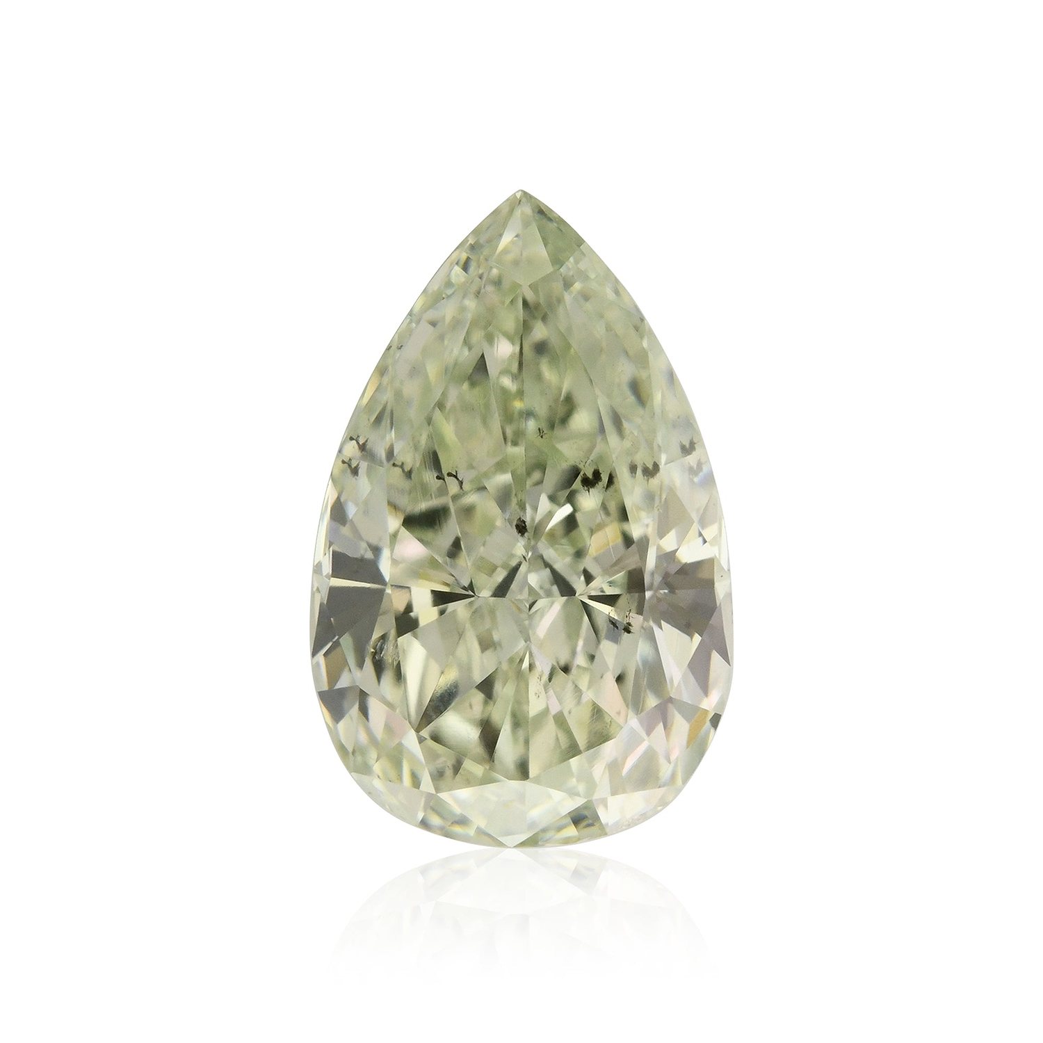 1.05 Carat Fancy Light Yellowish Green Pear Diamond SI2 GIA