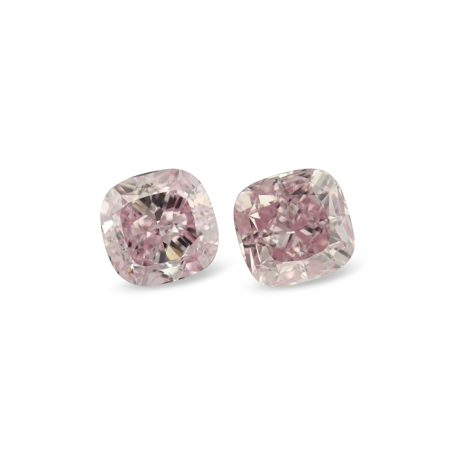 1.10 Carat Fancy Intense Purplish Pink Cushion Diamonds VS2