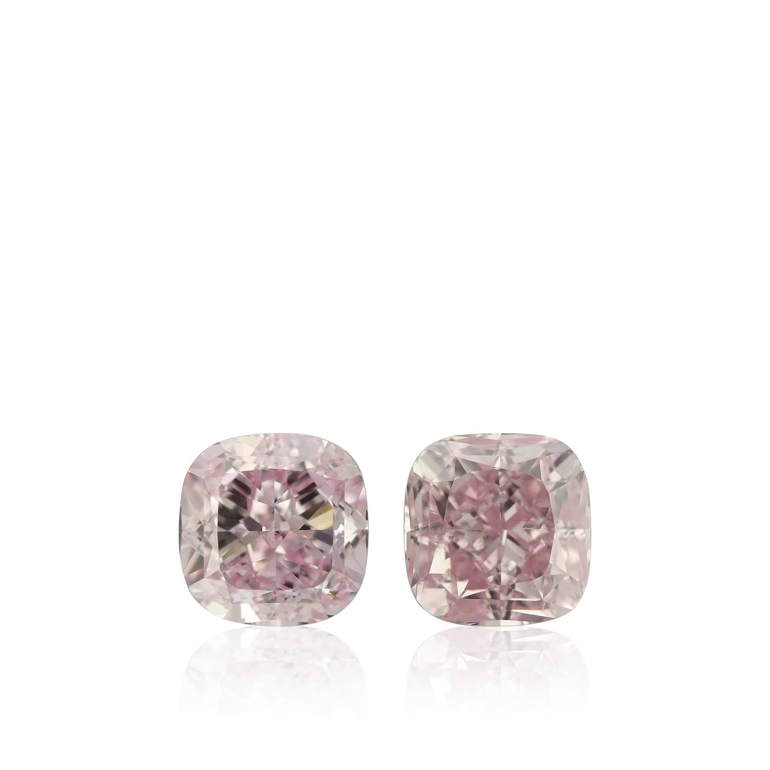 1.10 Carat Fancy Intense Purplish Pink Cushion Diamonds VS2