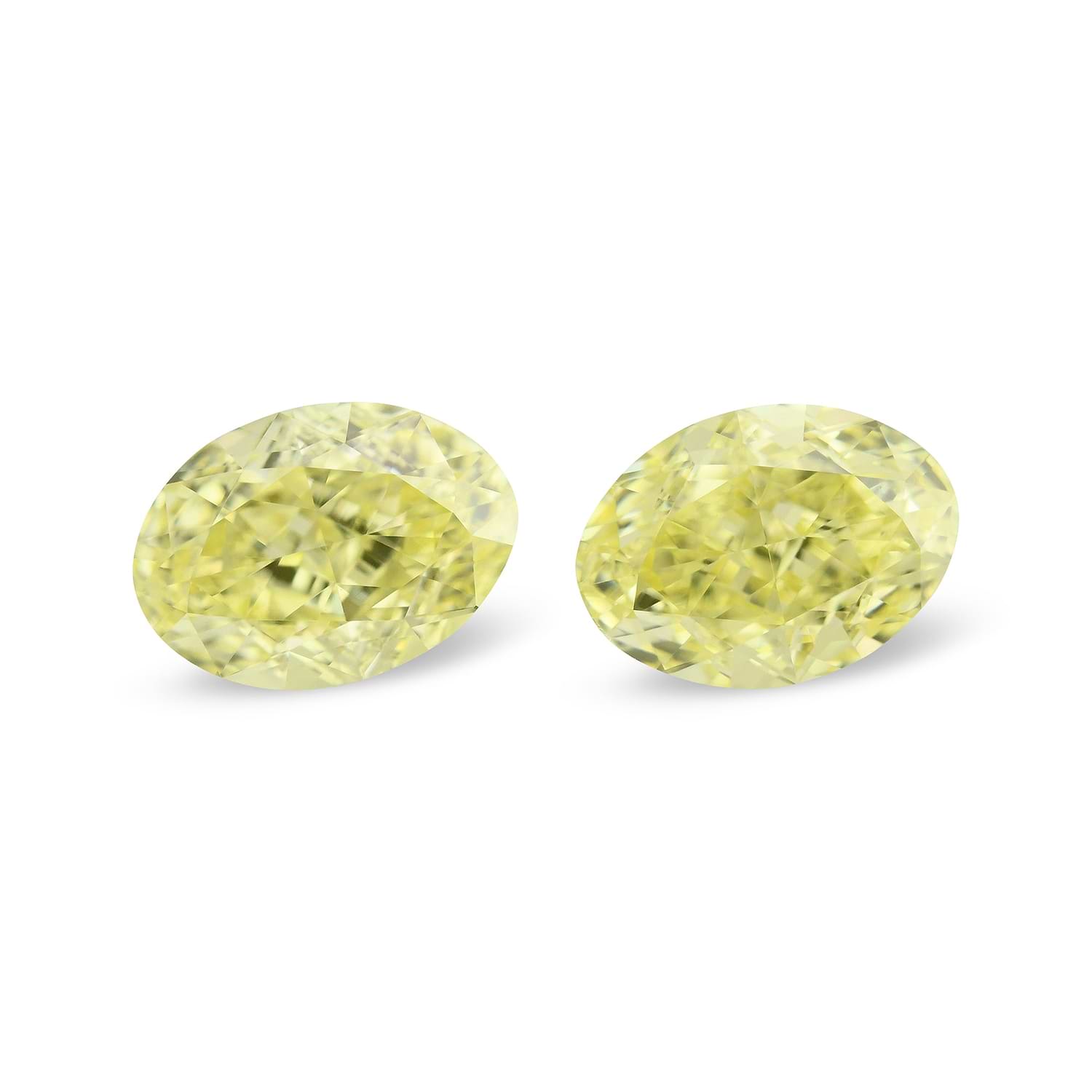 1.11 Carat Fancy Yellow Oval Diamonds VVS2