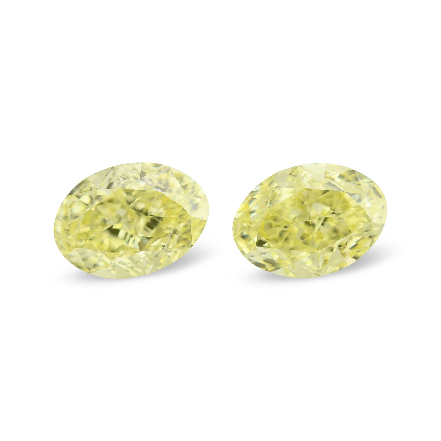 1.11 Carat Fancy Yellow Oval Diamonds VVS2
