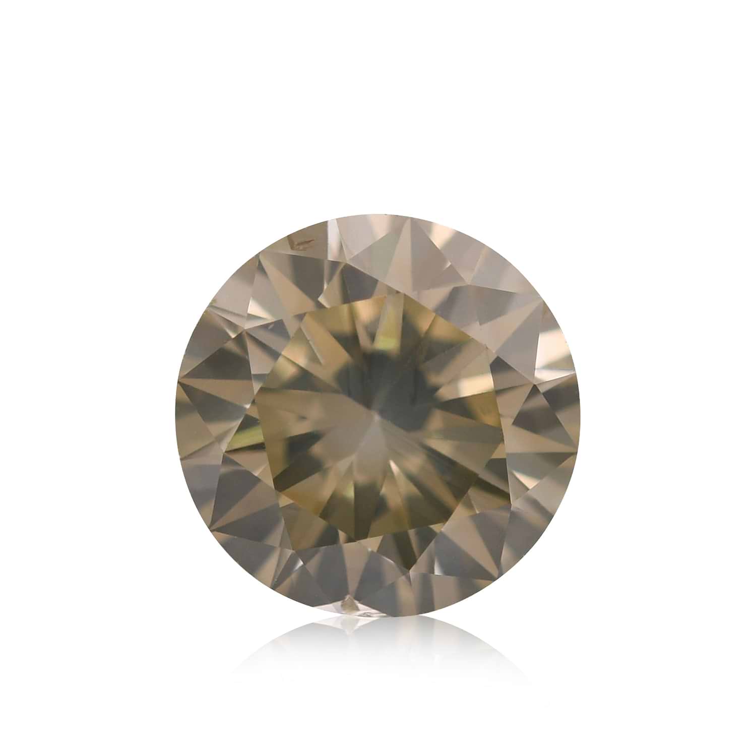 1.19 Carat Fancy Brownish Greenish Yellow Round Brillant Diamond I1 GIA