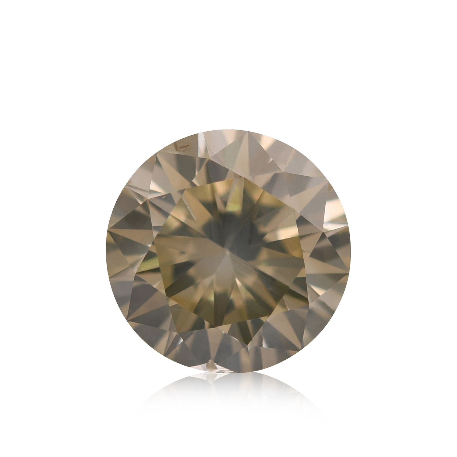 1.19 Carat Fancy Brownish Greenish Yellow Round Brillant Diamond I1 GIA