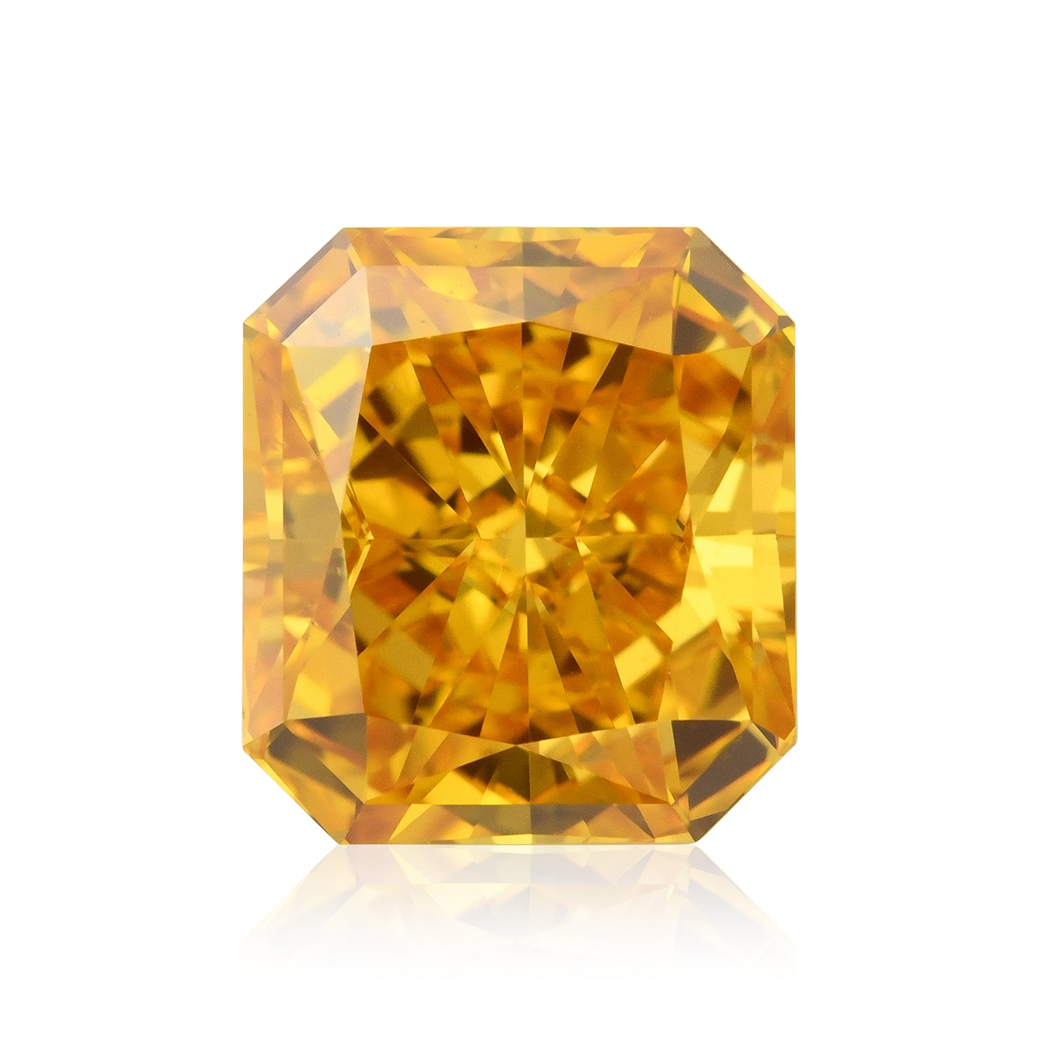 1.28 Carat Fancy Vivid Yellow Orange Radiant Diamond VS2 GIA