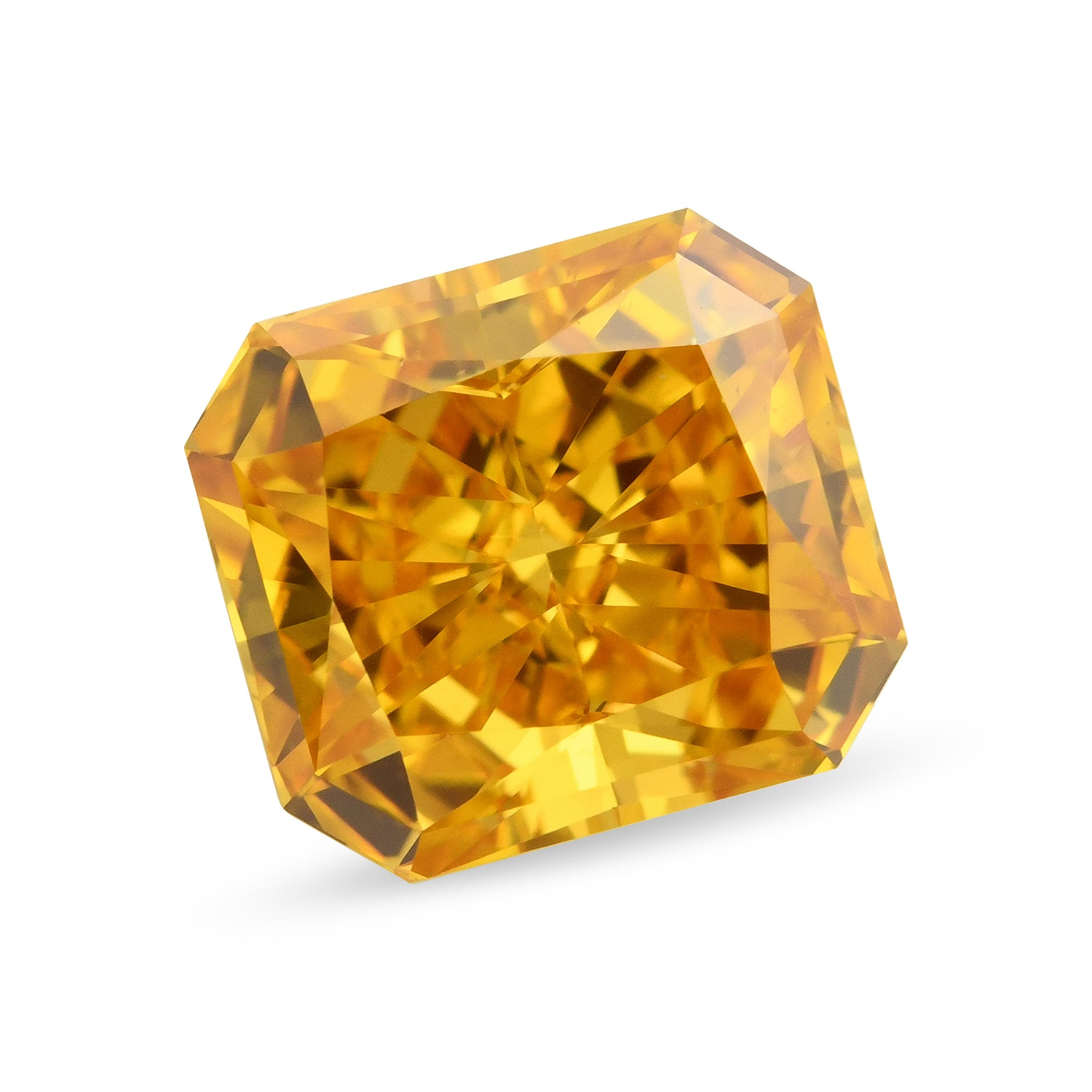 1.28 Carat Fancy Vivid Yellow Orange Radiant Diamond VS2 GIA