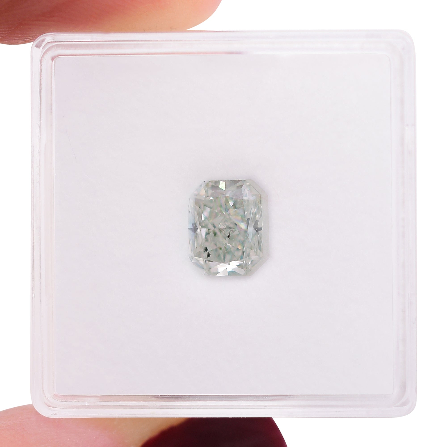 1.36 Carat Fancy Light Bluish Green Radiant Diamond SI2 GIA