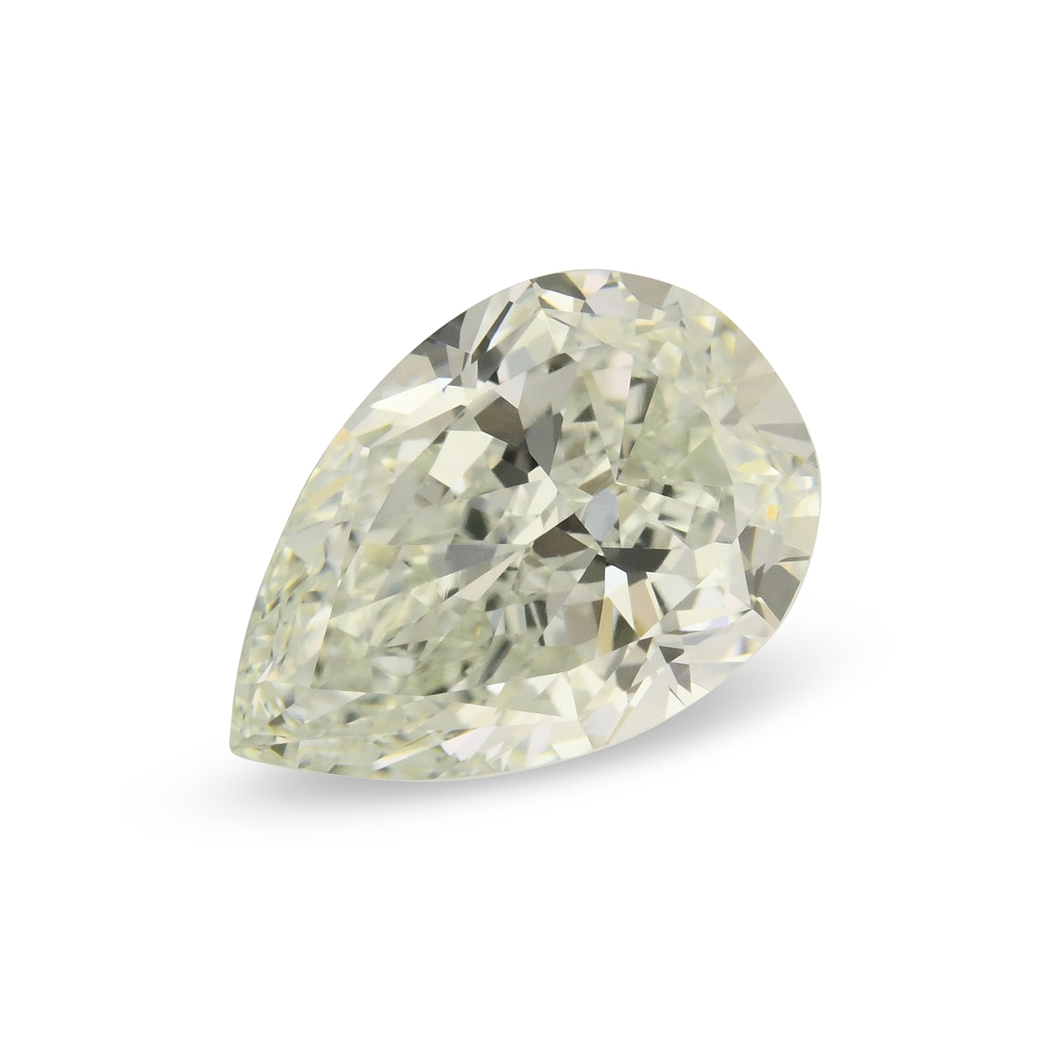1.36 Carat Fancy Light Yellowish Green Pear Diamond VVS2 GIA