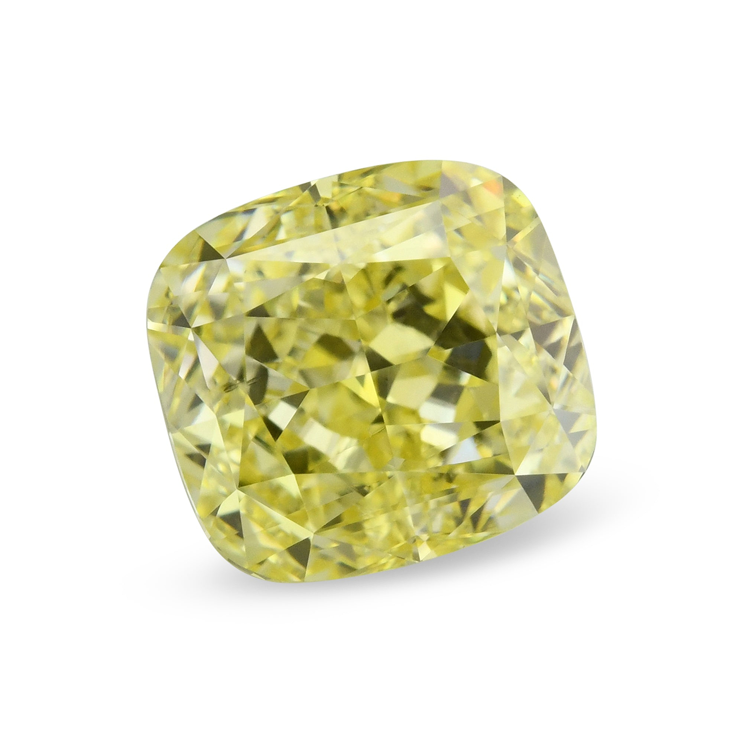 1.50 Carat Fancy Intense Yellow Cushion Diamond VS2 GIA