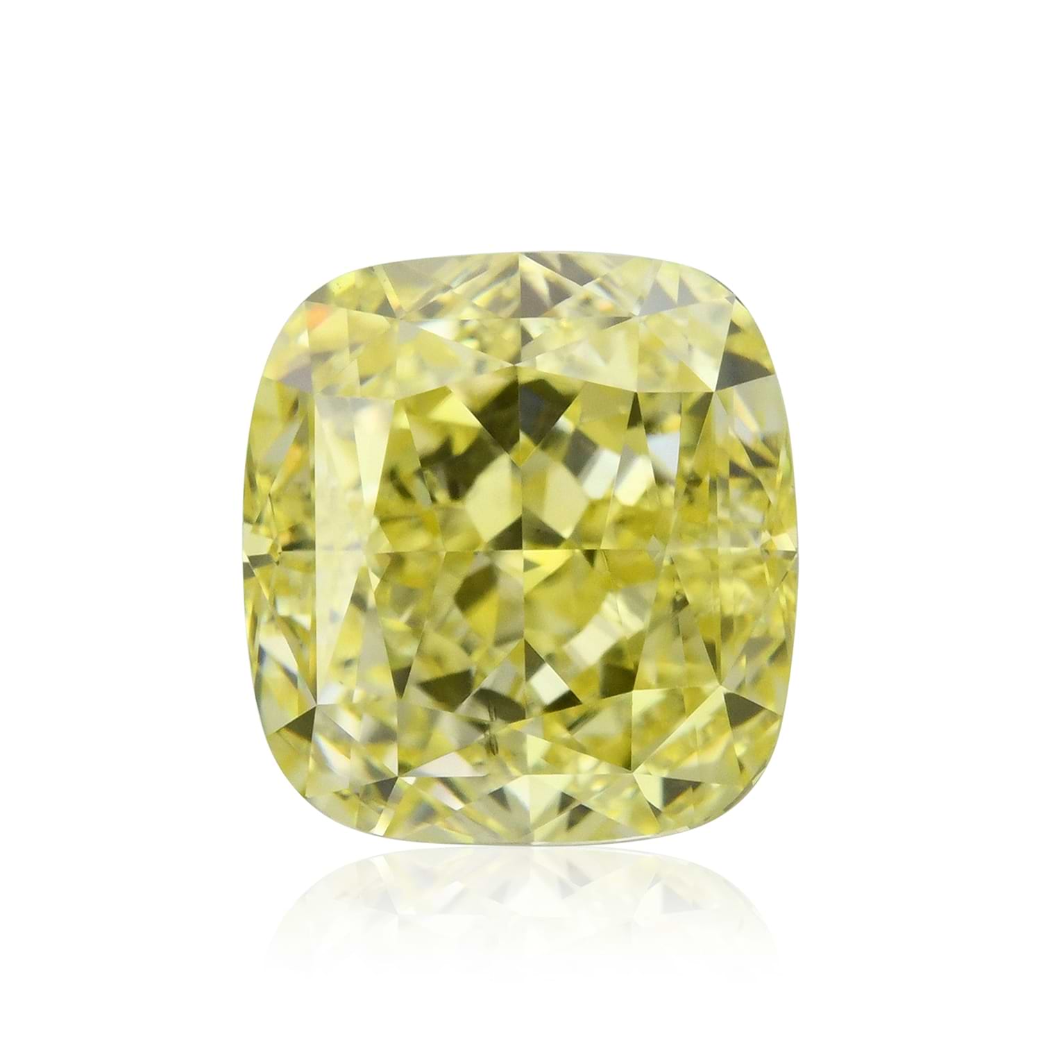 1.50 Carat Fancy Intense Yellow Cushion Diamond VS2 GIA