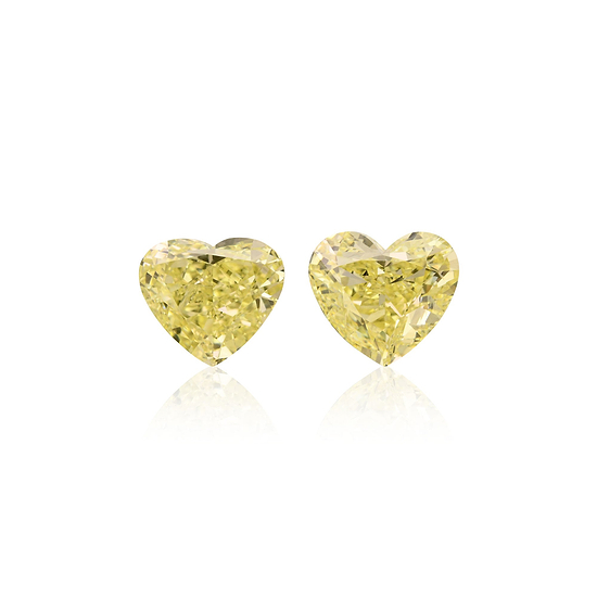 1.70 Carat Fancy Yellow Heart Diamonds VS2 GIA