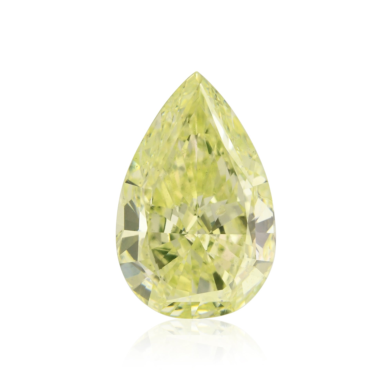 1.73 Carat Fancy Yellow Green Pear Diamond SI2 GIA