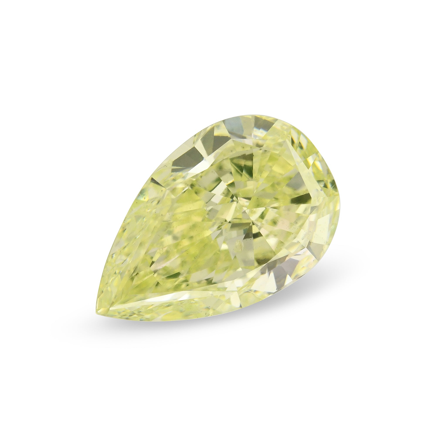 1.73 Carat Fancy Yellow Green Pear Diamond SI2 GIA