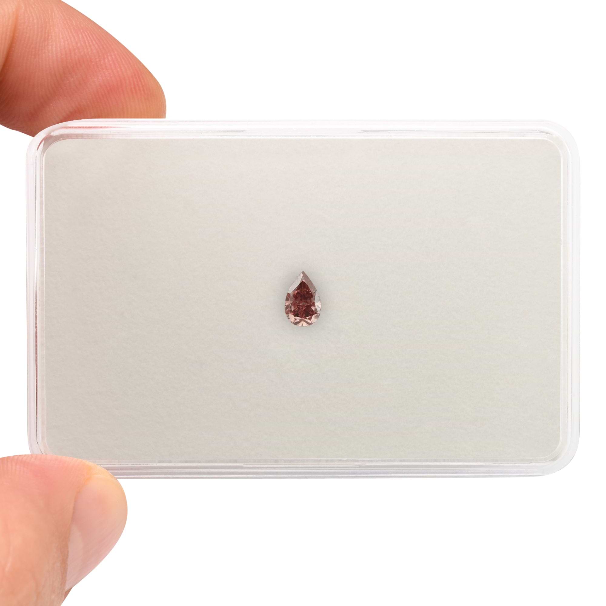 0.33 Carat Fancy Deep Pink Pear Diamond SI2 GIA | LEIBISH