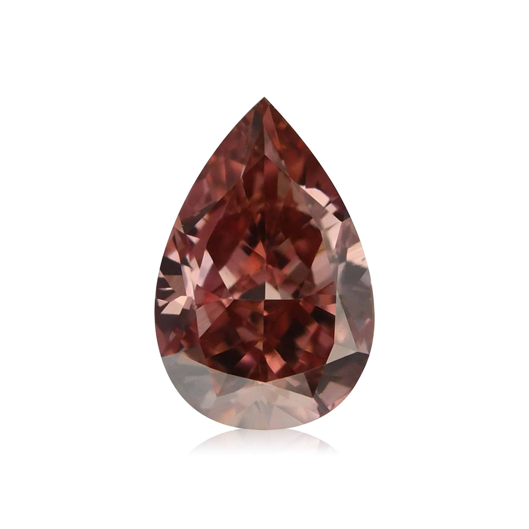 0.33 Carat Fancy Deep Pink Pear Diamond SI2 GIA