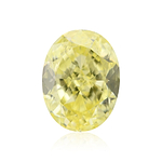 0.77 Carat Fancy Intense Yellow Oval Diamond VS2 GIA