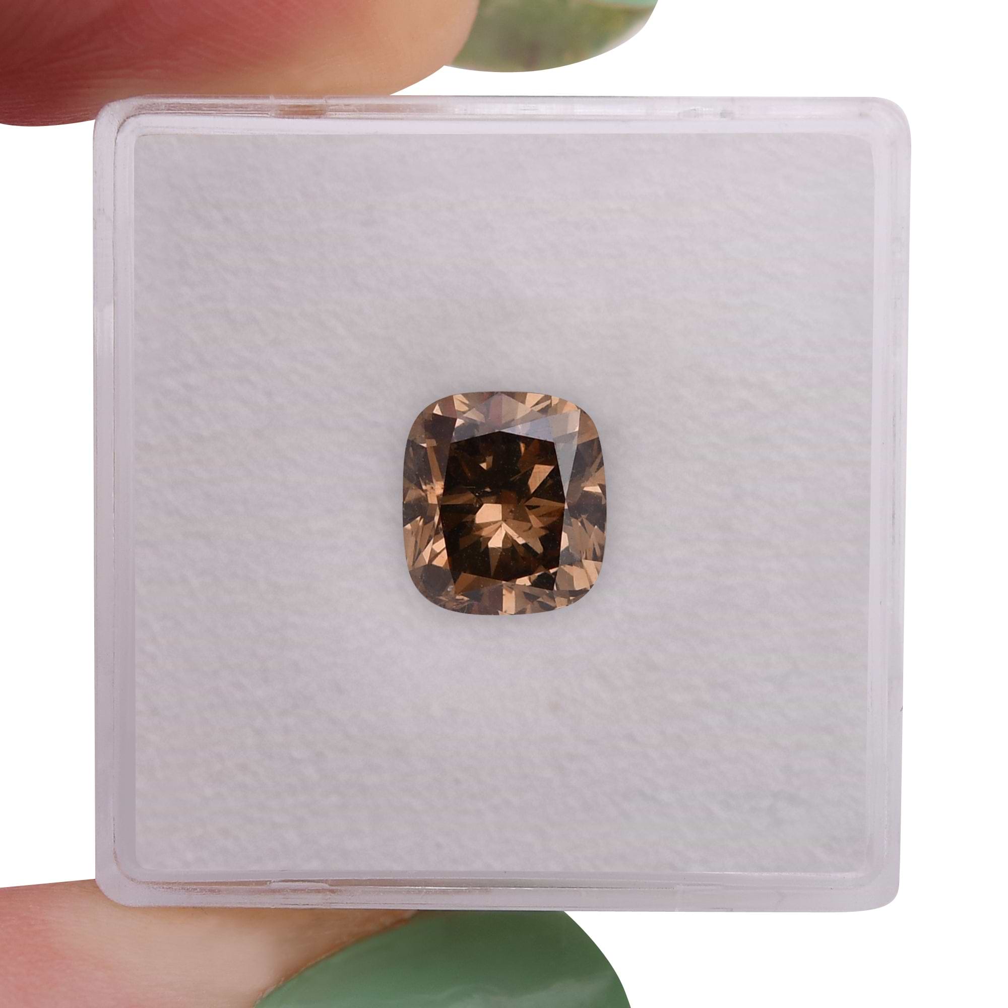せつた0.259ct FANCY BROWN ✳︎UNEVEN✳︎si2 2.07 Carat Fancy Orange Brown Cushion Diamond SI2 GIA | LEIBISH
