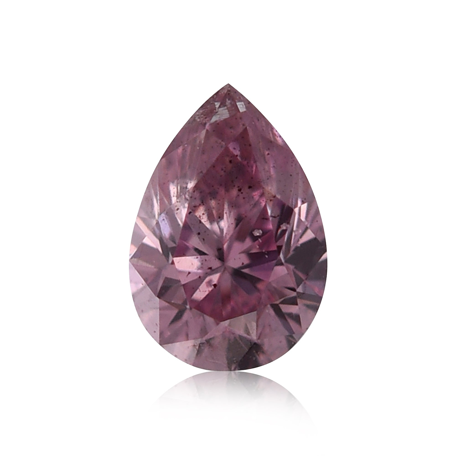 0.13 Carat Fancy Intense Purple Pink Pear Diamond (I1) GIA