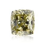 0.52 Carat Fancy Grayish Greenish Yellow Cushion Diamond SI2 IGI