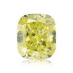 0.57 Carat Fancy Intense Green Yellow Cushion Diamond (SI2) GIA