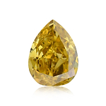 0.71 Carat Fancy Deep Orangy Yellow Pear Diamond SI1 GIA