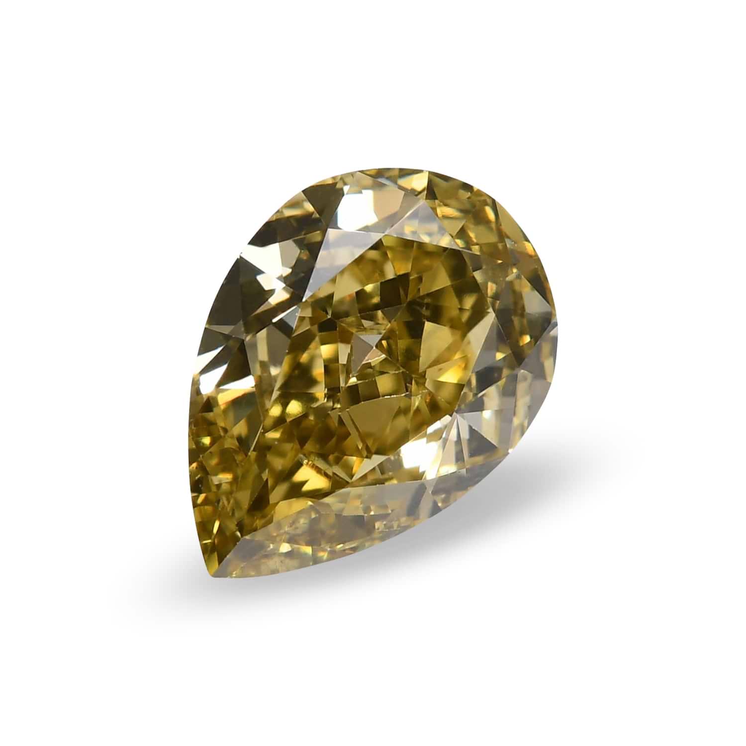 0.70 Carat Fancy Deep Brownish Greenish Yellow Pear Diamond (SI2) GIA