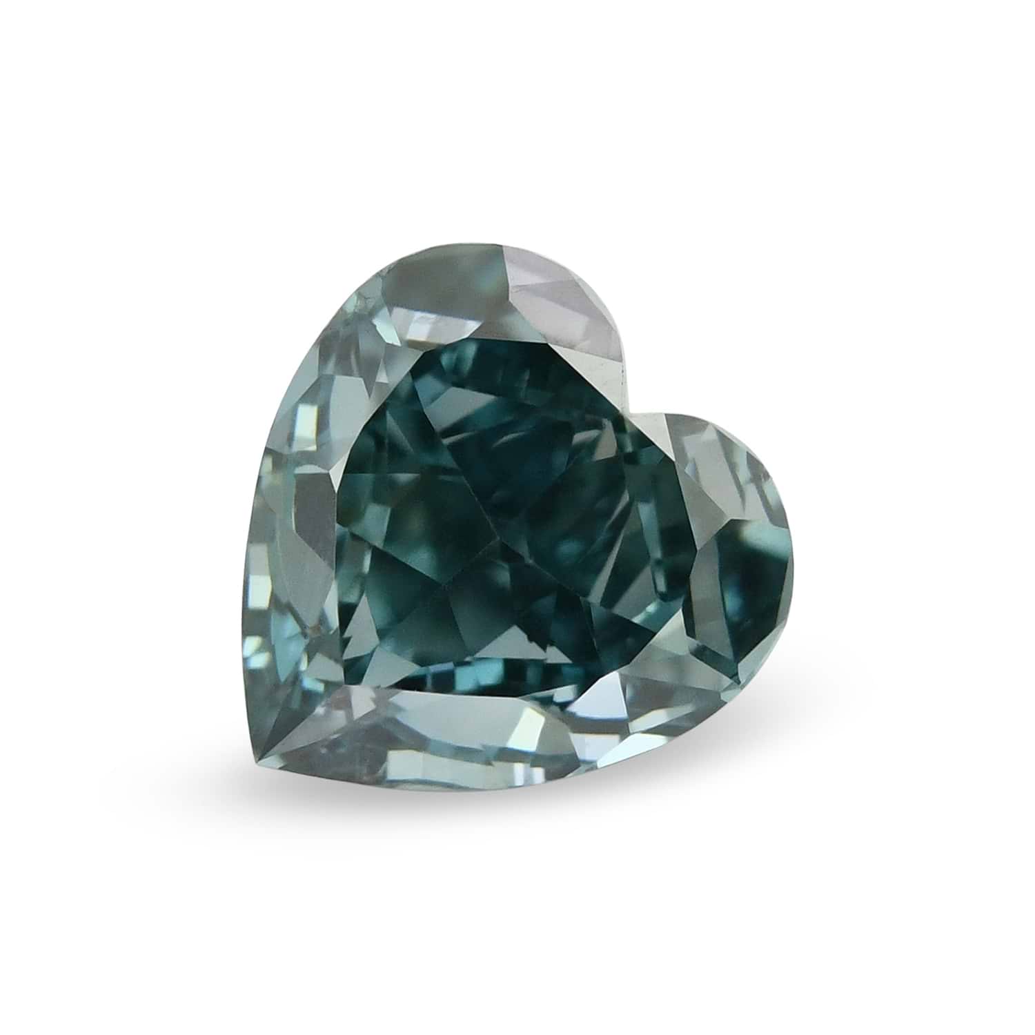 0.49 Carat Fancy Deep Blue Green HEART Diamond SI1 GIA